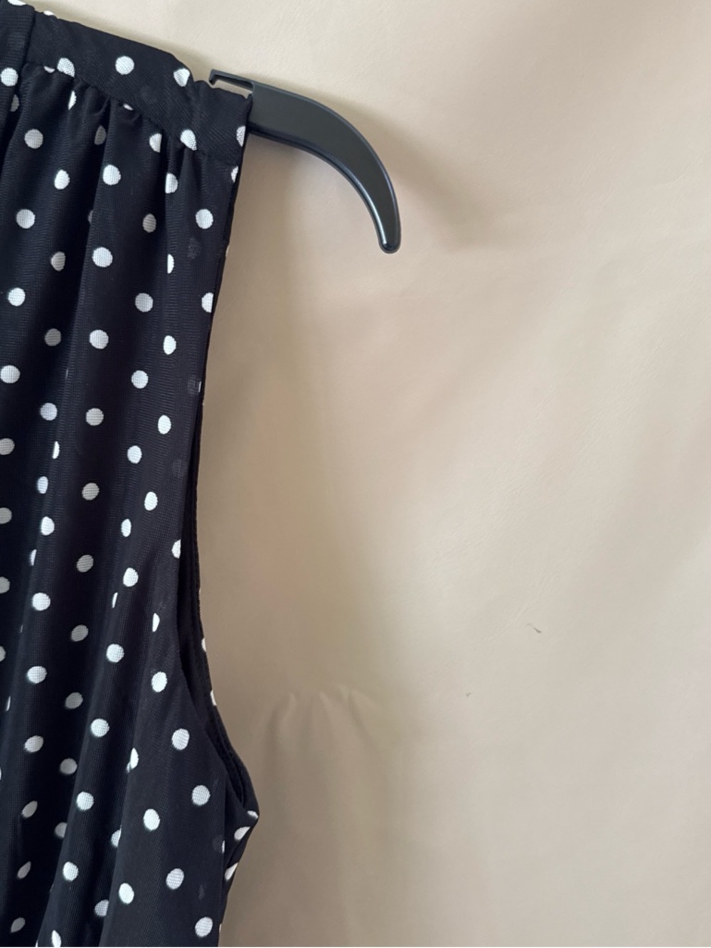 Black Dress with White Polka Dots, Midi - Picture 6 of 7